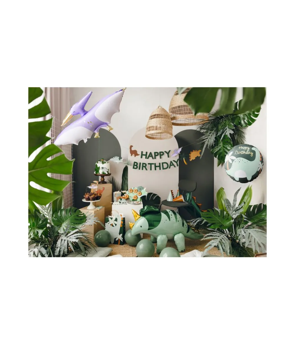 Dinosaur folieballon Happy Birthday, 45 cm.