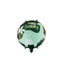 Dinosaur folieballon Happy Birthday, 45 cm.