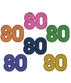 80er bordpynt i træ, 10 stk