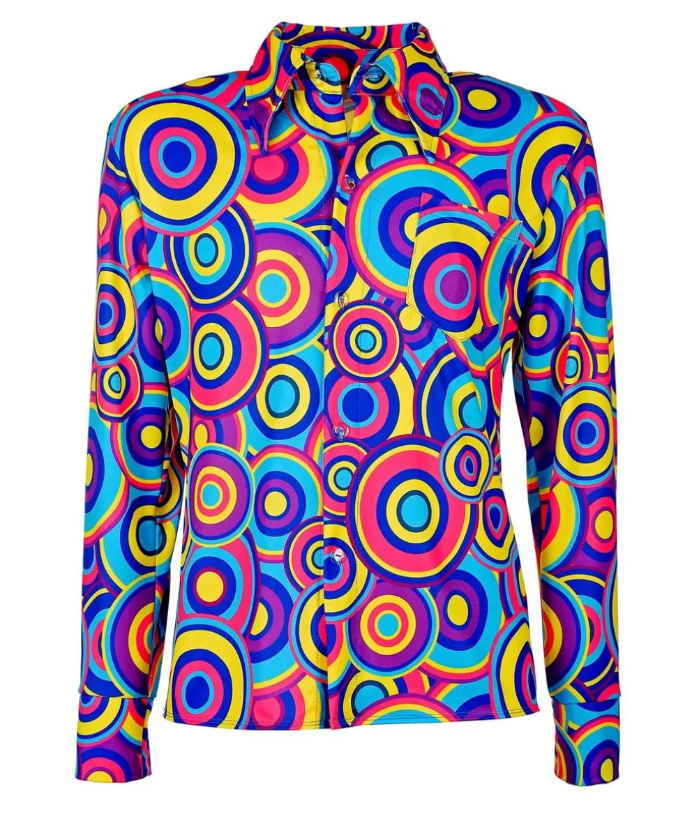 70er Groovy skjorte, Blue bubbles