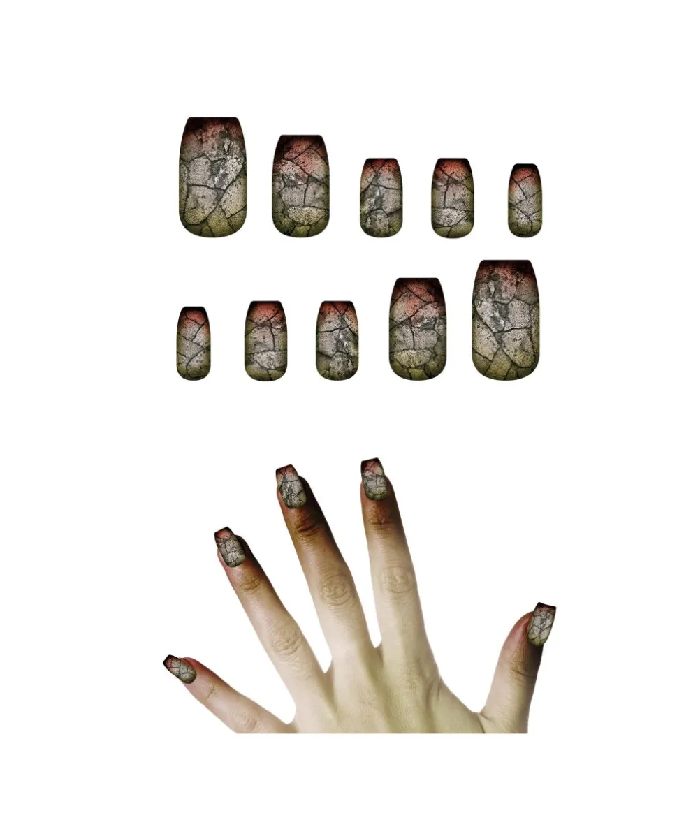 Falske zombie negle, 12 stk