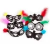 Fastelavns maske med fjer, 6 stk