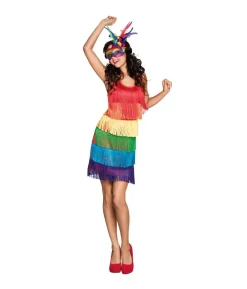 Flapper regnbue kjole