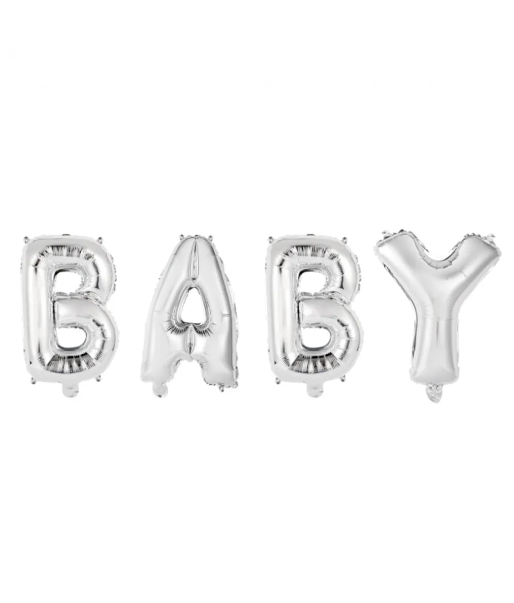 Folieballon BABY sølv, 41 cm