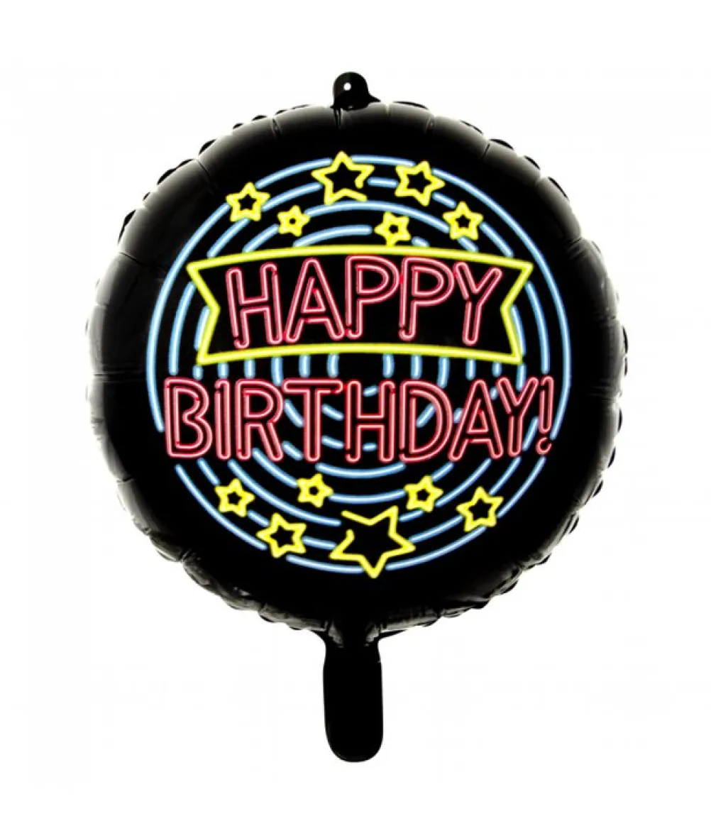 Folieballon Happy Birthday neon
