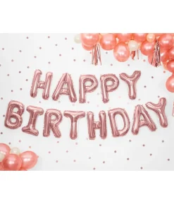 Folieballon Happy Birthday, rose gold