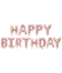 Folieballon Happy Birthday, rose gold