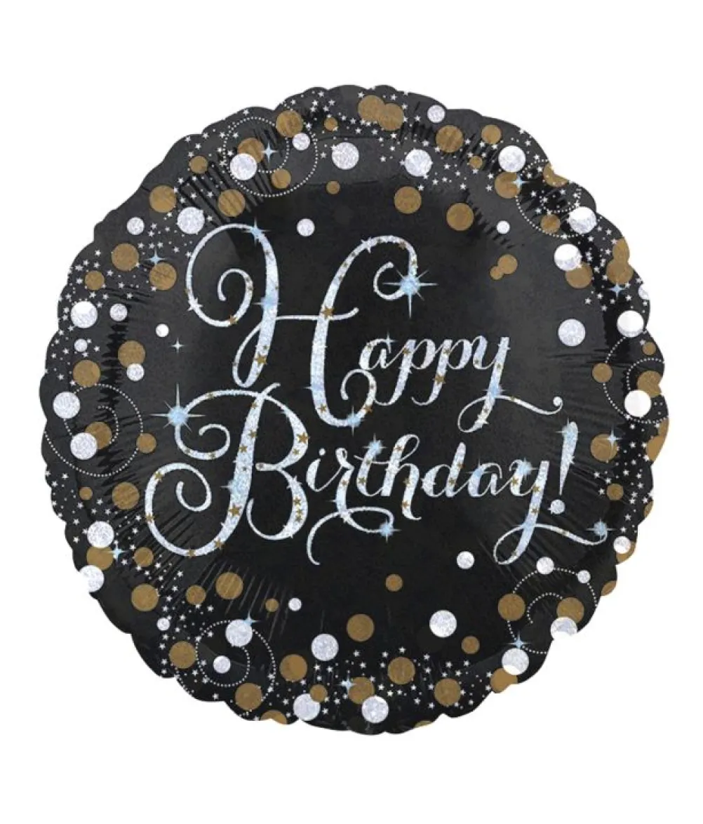 Folieballon Happy Birthday Sparkling, 43 cm