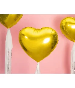 Folieballon Hjerte, guld