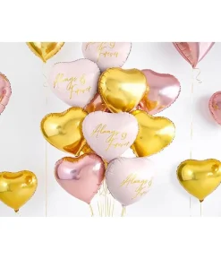 Folieballon Hjerte, guld