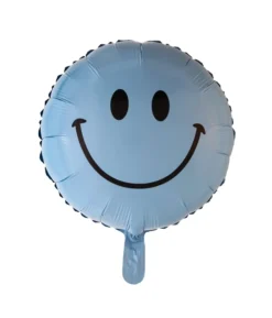 Folieballon, lyseblå emoji smiley
