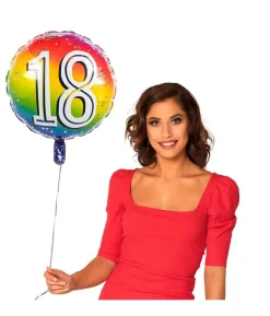 Folieballon 18 regnbue 45 cm
