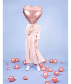 Folieballon rose gold hjerte, 61 cm