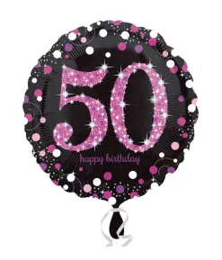 Folie ballon 50 år Pink Sparkling