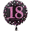 Folie ballon 18 år Pink Sparkling