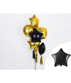 Folieballon stjerne, sort