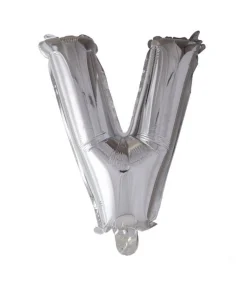 Folie ballon V, sølv 41 cm