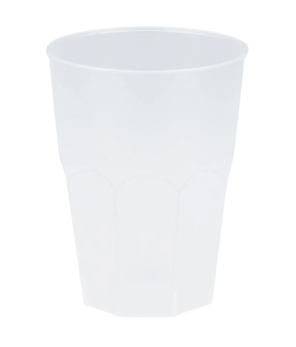 Frostet hvid plast drikkeglas 420ml, 6 stk