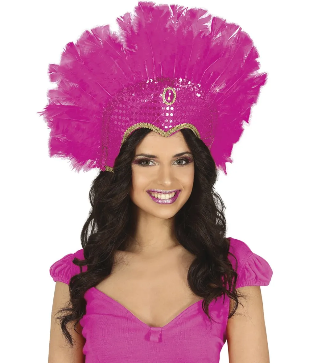 Fuchsia samba fjerhovedpynt