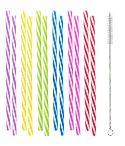Genanvendelige sugerør, 12 stk