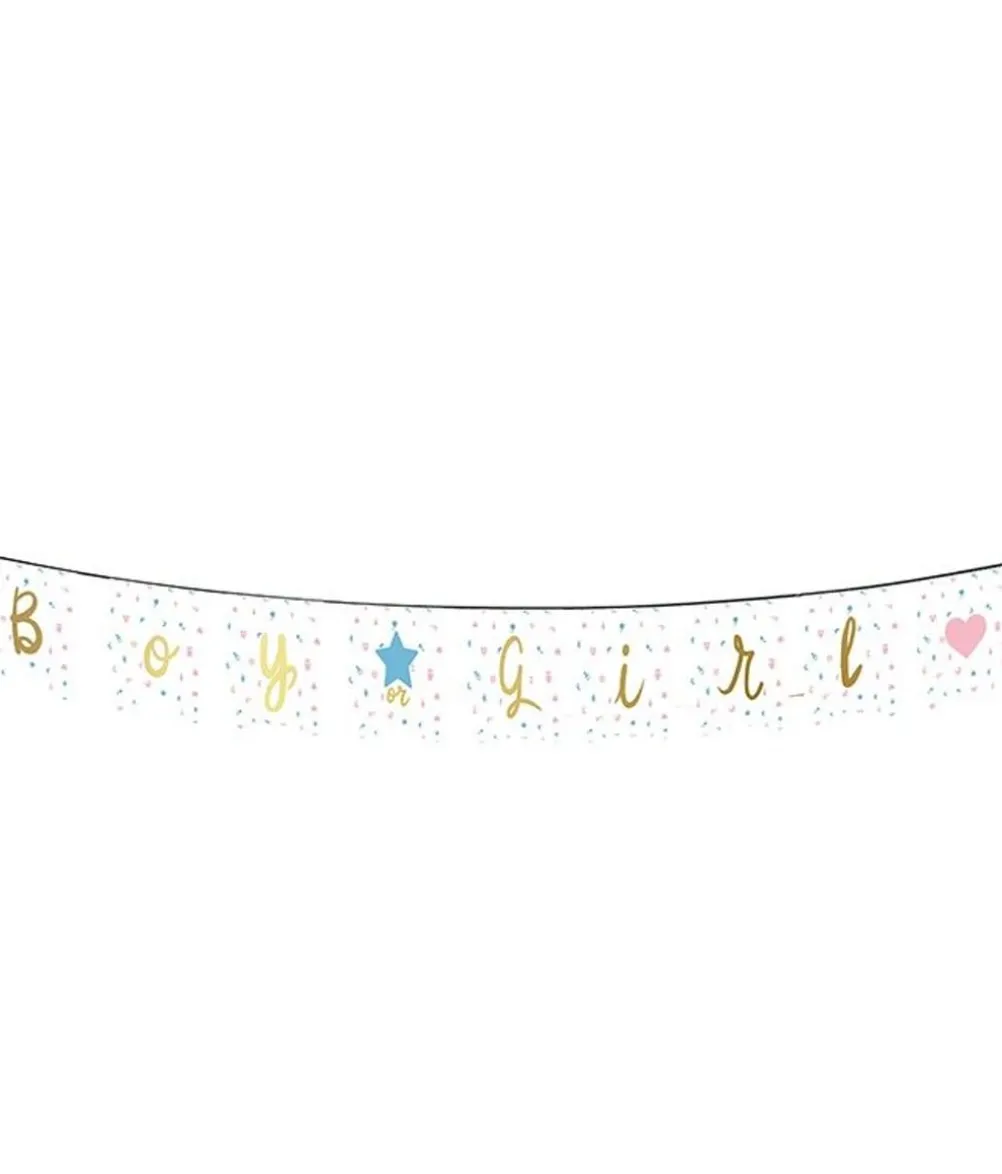 Gender reveal - Boy or Girl guirlande, 220 cm