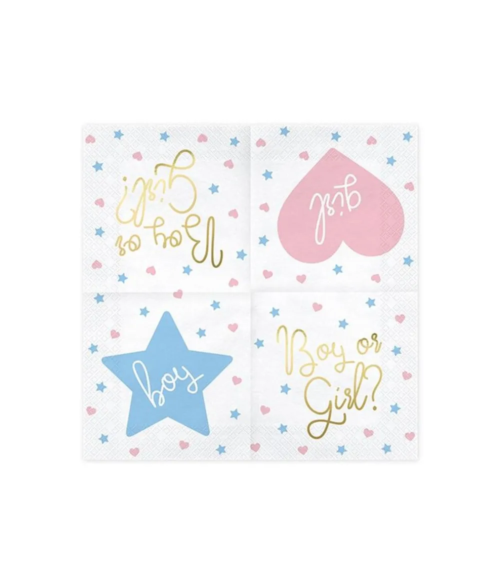 Gender reveal - Boy or Girl servietter, 20 stk