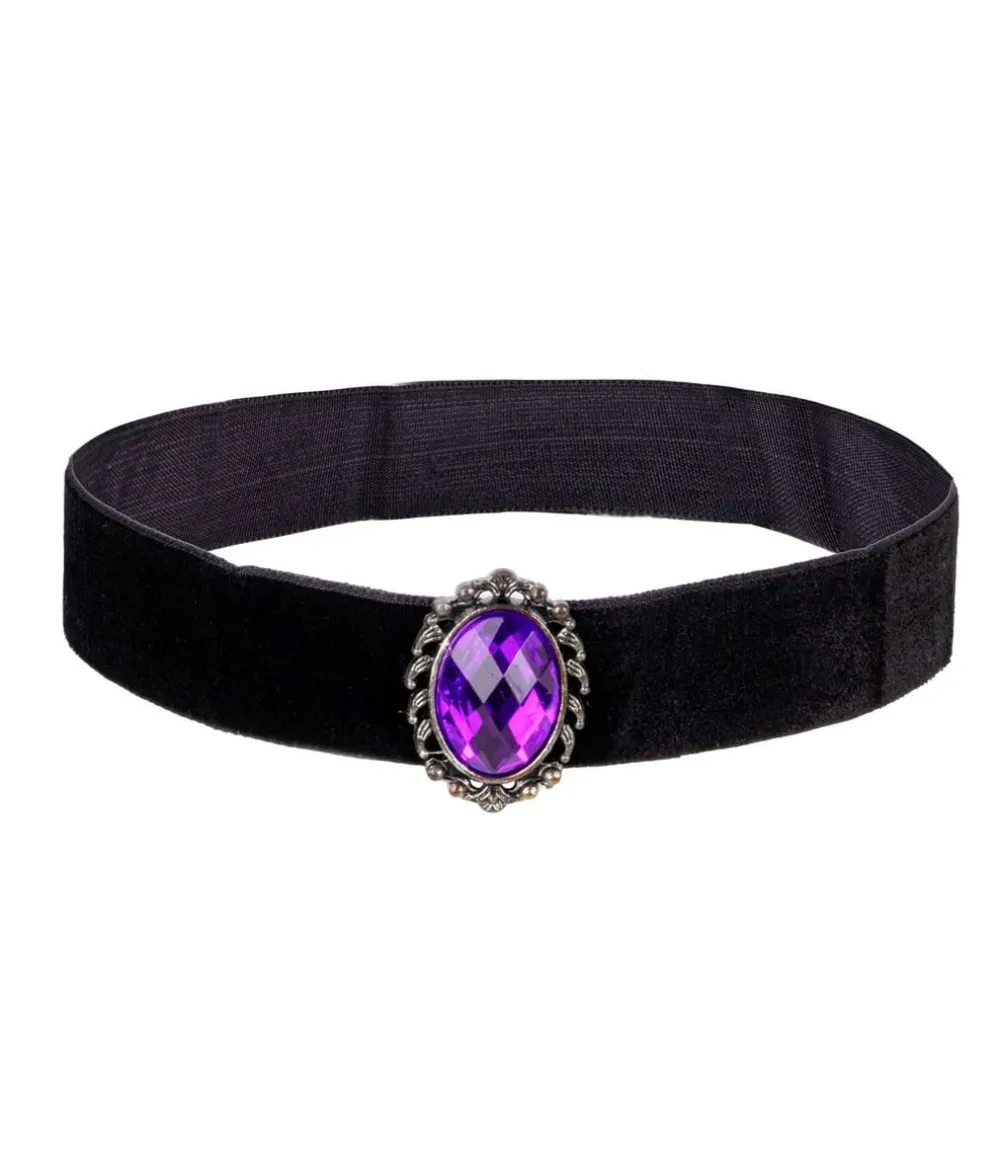 Gotisk choker med lilla sten
