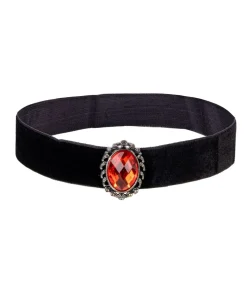 Gotisk choker med rød sten