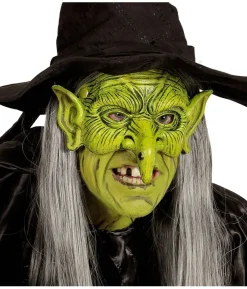 Grøn hekse halvmaske