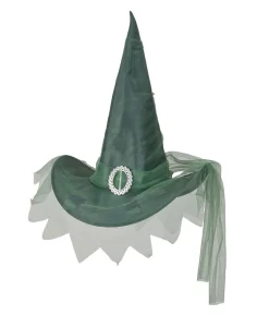 Grøn heksehat med tyl