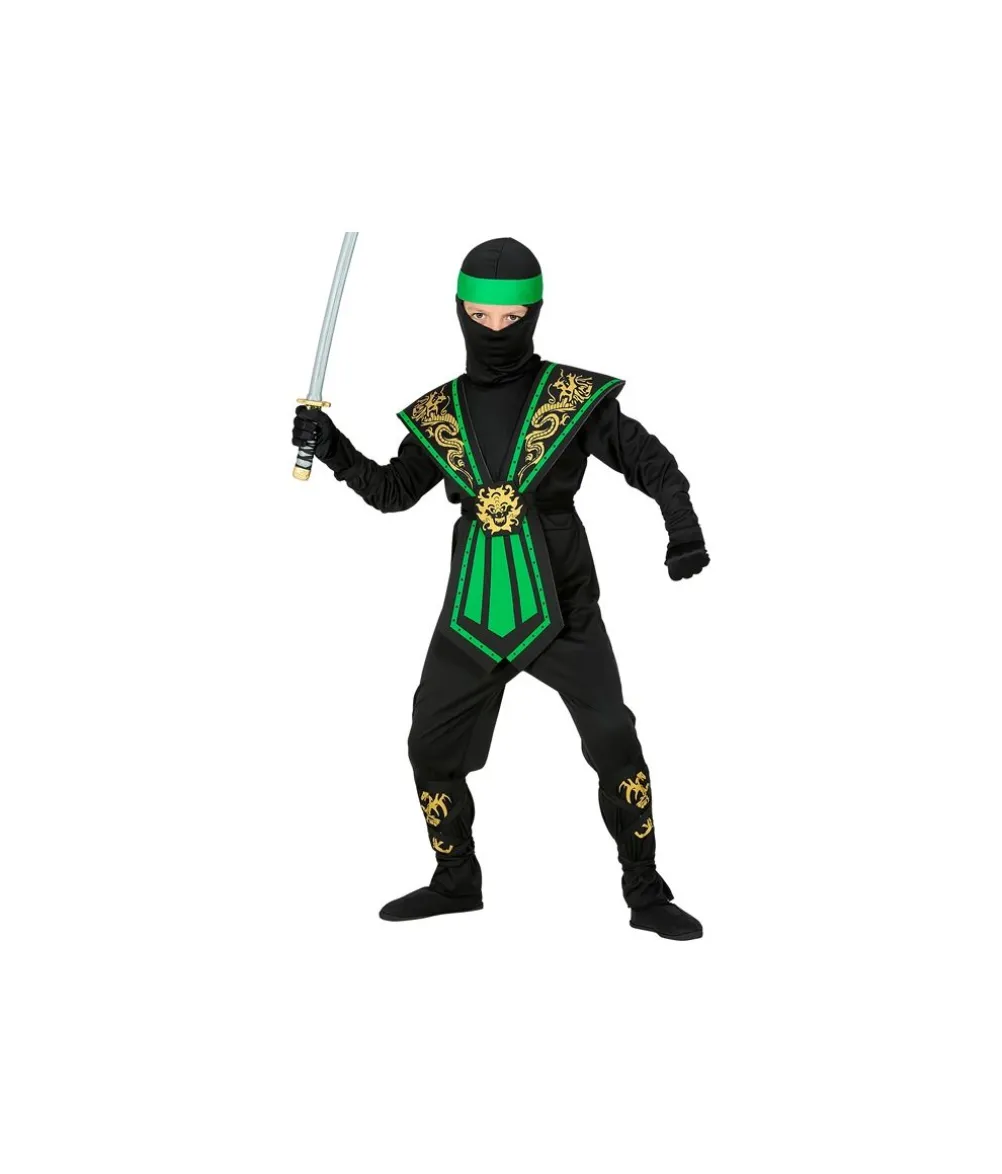 Grøn kombat ninja kostume