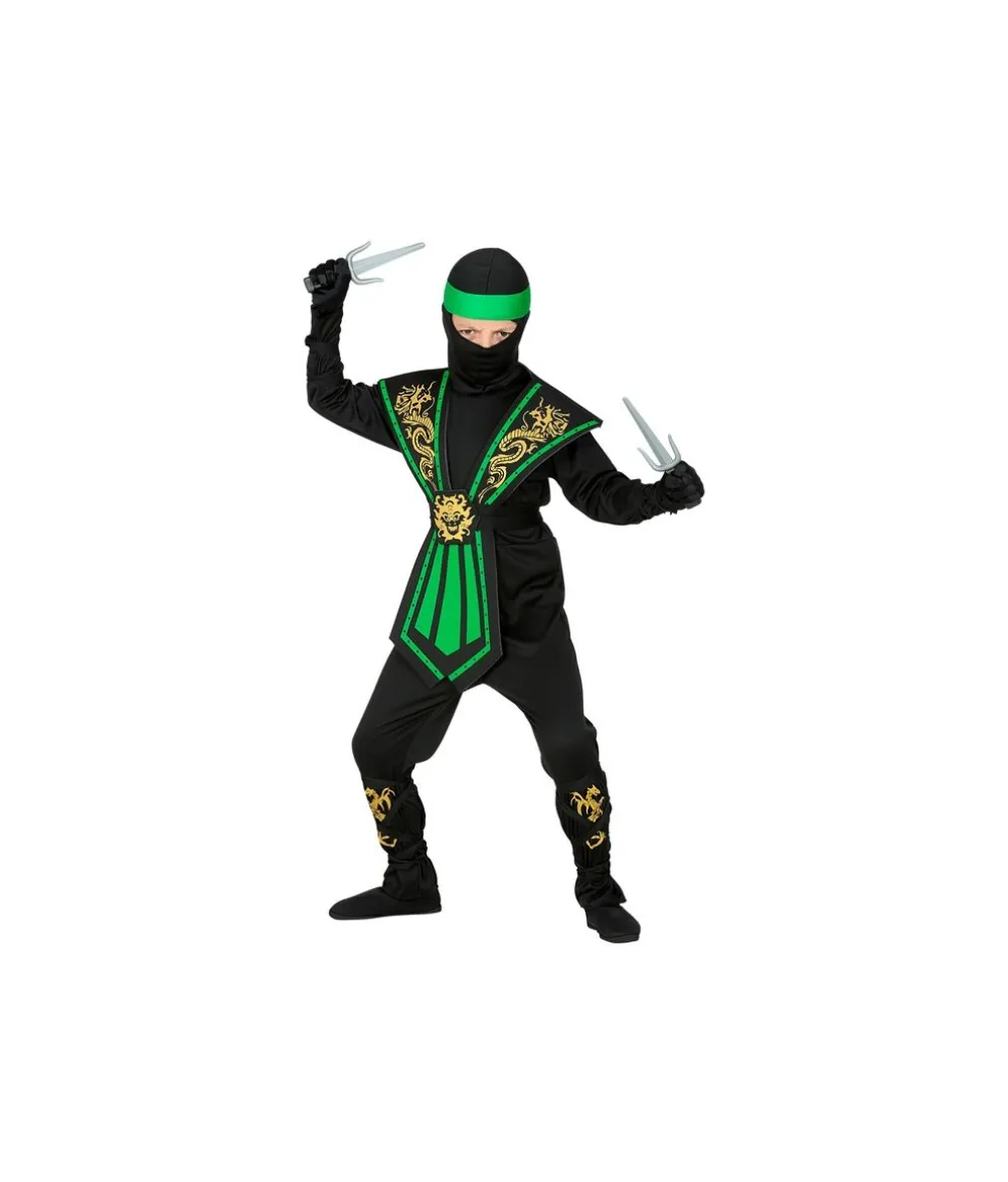 Grøn kombat ninja kostume