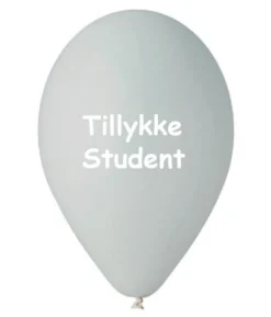 Grå tillykke student balloner, 10 stk