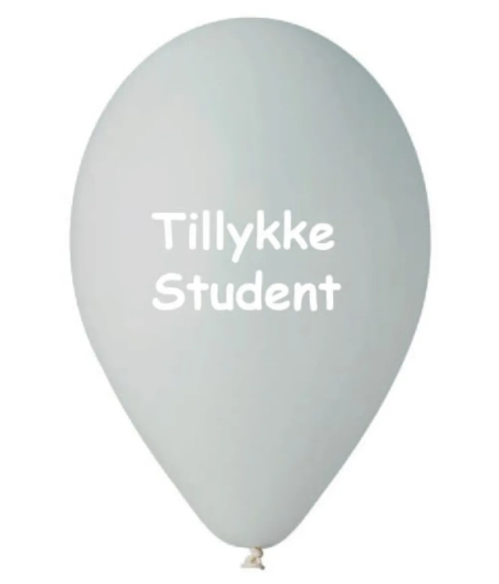 Grå tillykke student balloner, 10 stk
