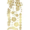 Guld blomster tatovering