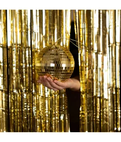 Guld discokugle, 15 cm