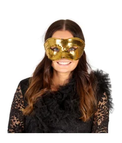 Guld diskokugle halvmaske
