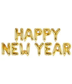 Guld folieballon Happy New Year