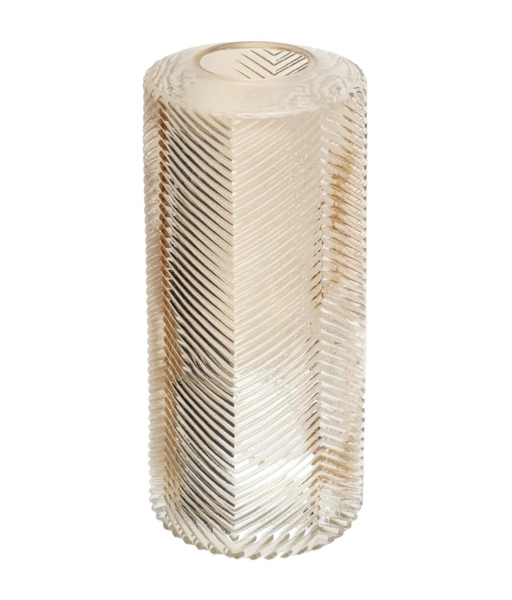 Guld glasvase, 17 cm
