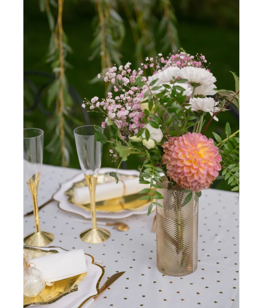 Guld glasvase, 17 cm