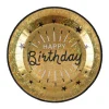 Guld glimmer Happy Birthday paptallerkner