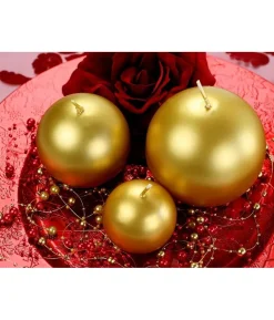 Guld kuglelys, 8 cm