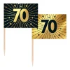 Guld og sort kageflag 70, 50 stk