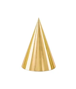 Guld partyhatte, 6 stk