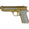 Guld pistol med sten