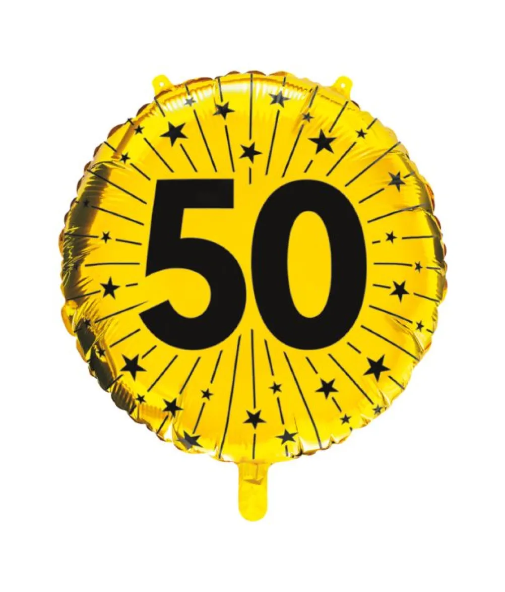 Guld 50 år folieballon, 46 cm