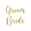 Guld stickers til brudeparrets glas