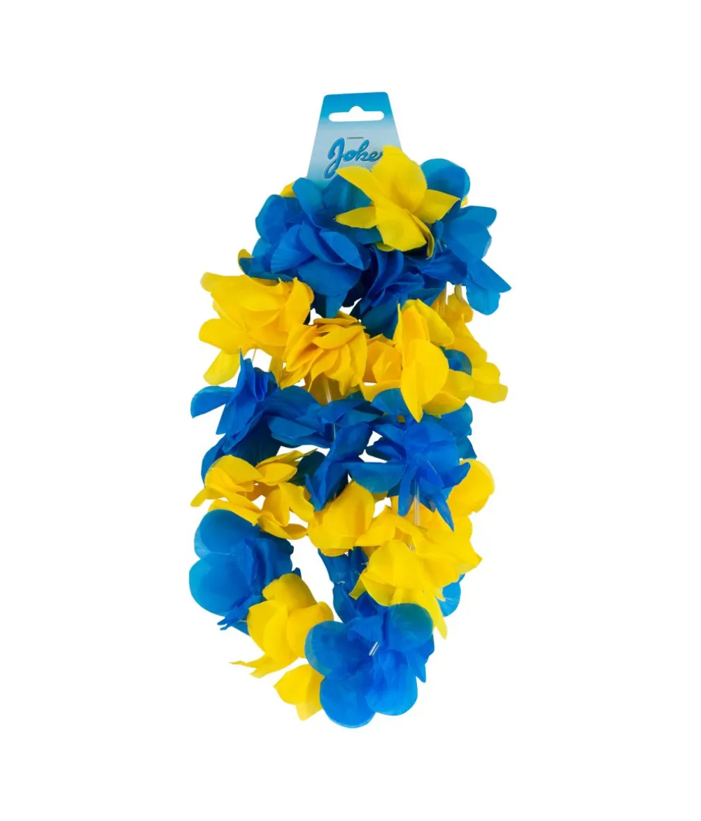 Gul og blå hawaiikrans
