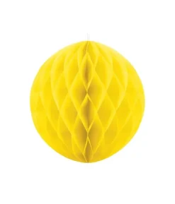 Gul papirvæv kugle, 10 cm