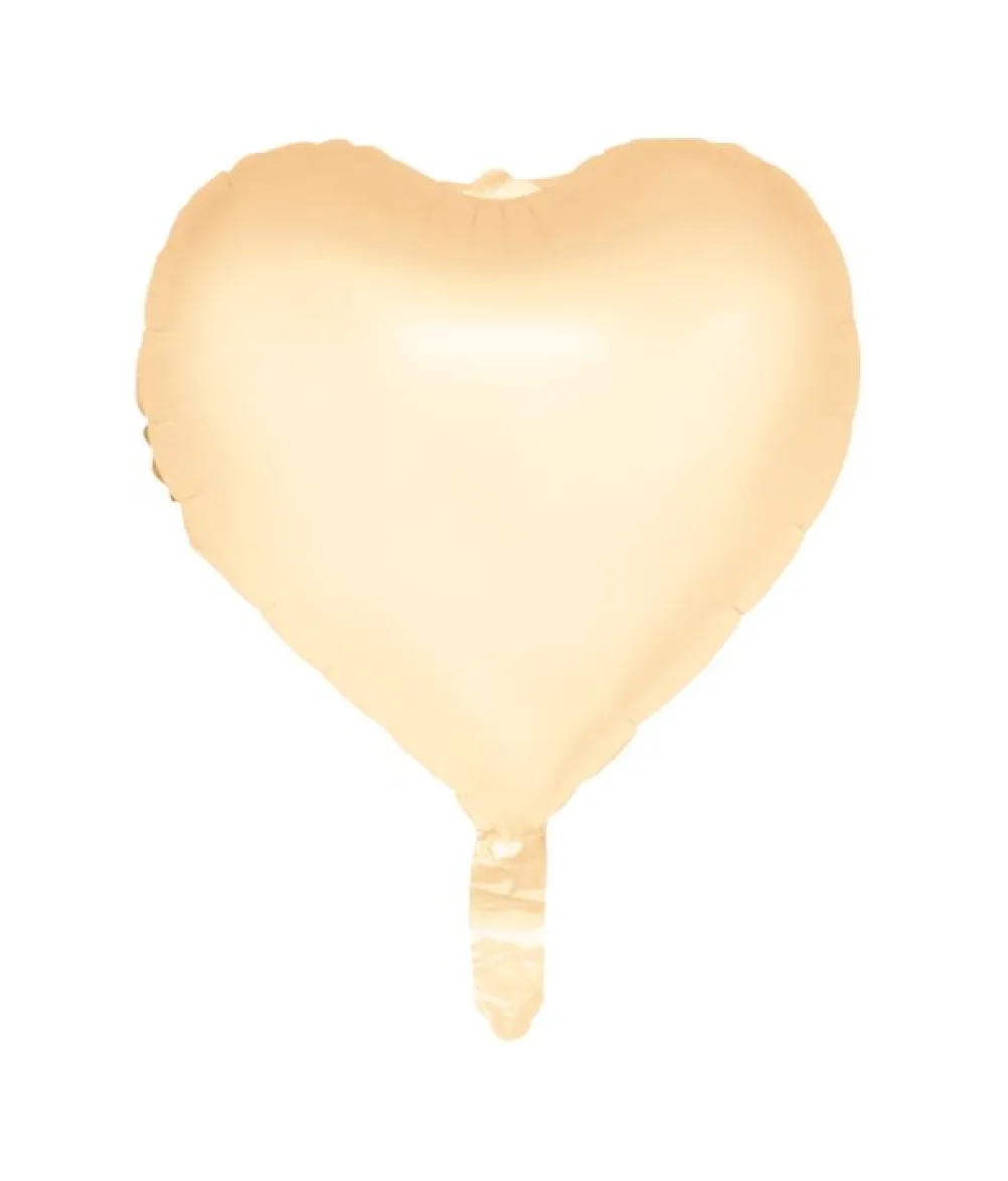 Gul pastel hjerte folieballon, 46 cm